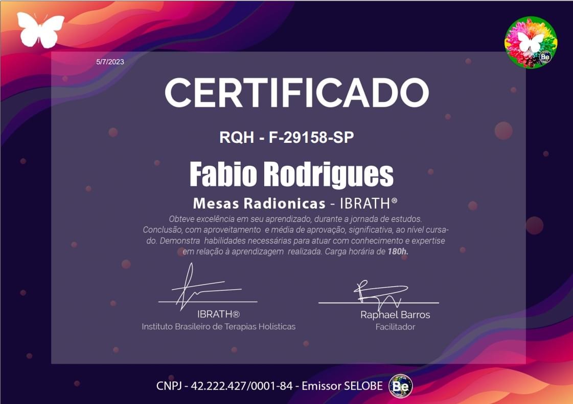 Certificado Mesas Radionicas